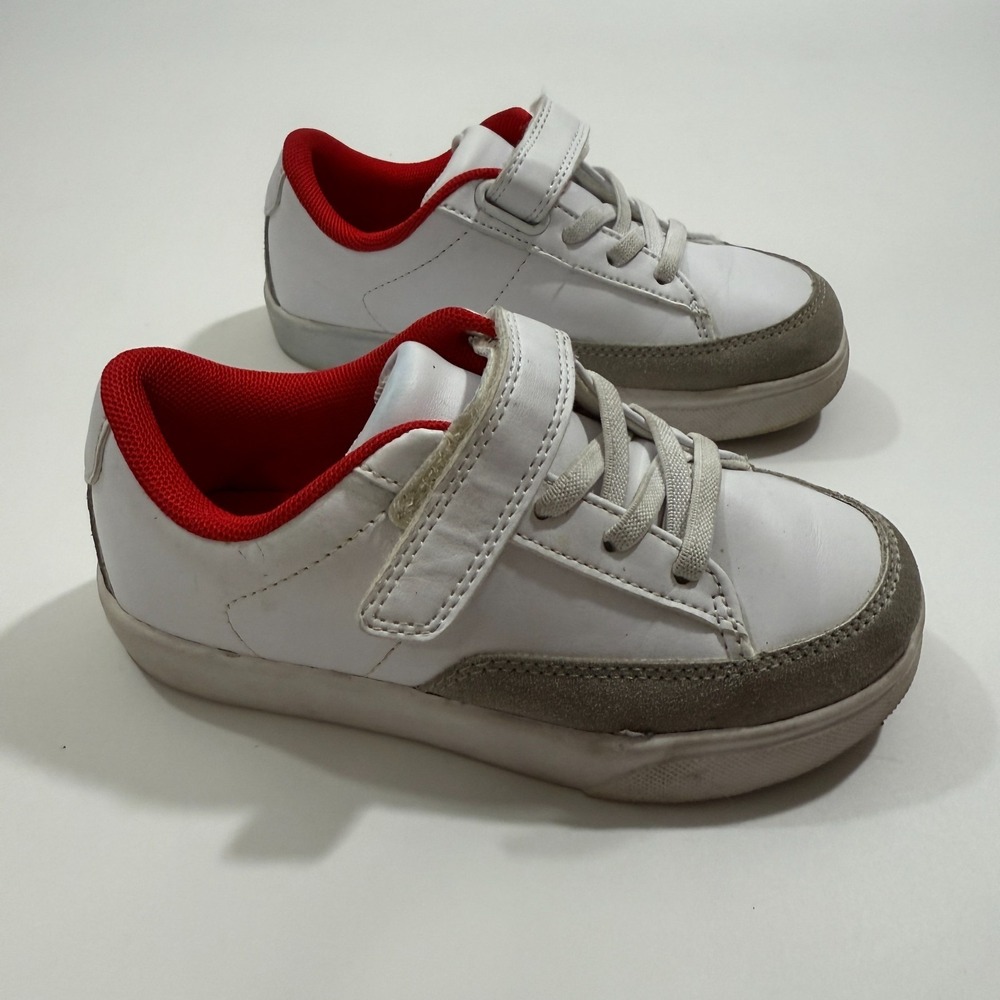 Wonder Nation Toddler White Gray Red Hook/Loop/Lace Shoes Sneakers Size 11 - Picture 4 of 10